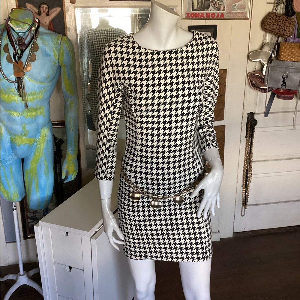 Zara Trafaluc Black and White Houndstooth dress